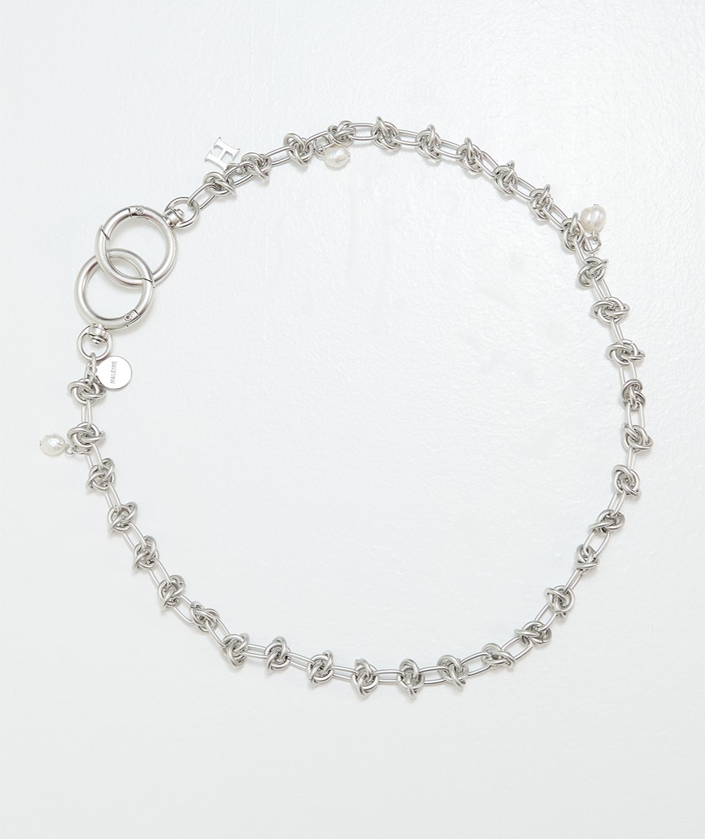 SILVER-pearl-layered-chain&necklace(RA202)