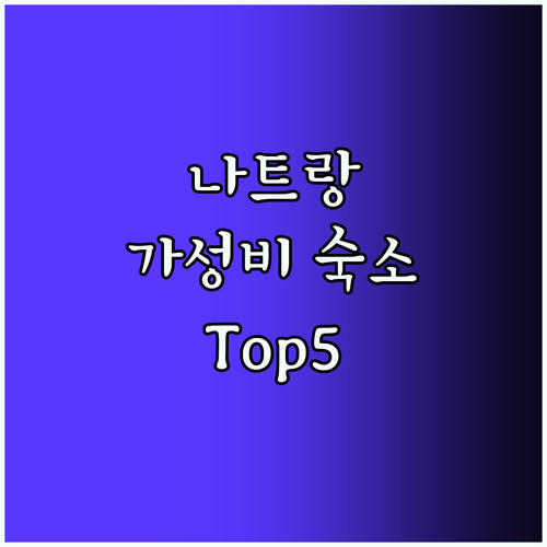 나트랑 팰리스 호텔 Top5! 가성비