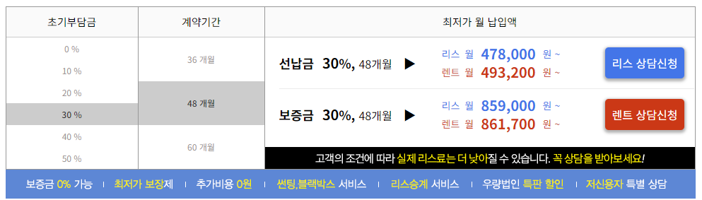 GV80 장기렌트 가격 비교하기