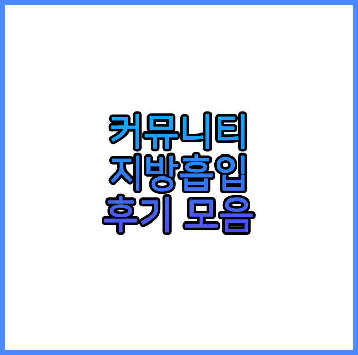  지방흡입 후기 모음 (실제 사례)