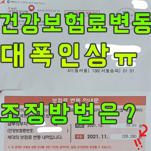  이럴 수가! 11월 건강보험료 변동 안내문 도착! 대폭인상 ㅠ 조정방법!