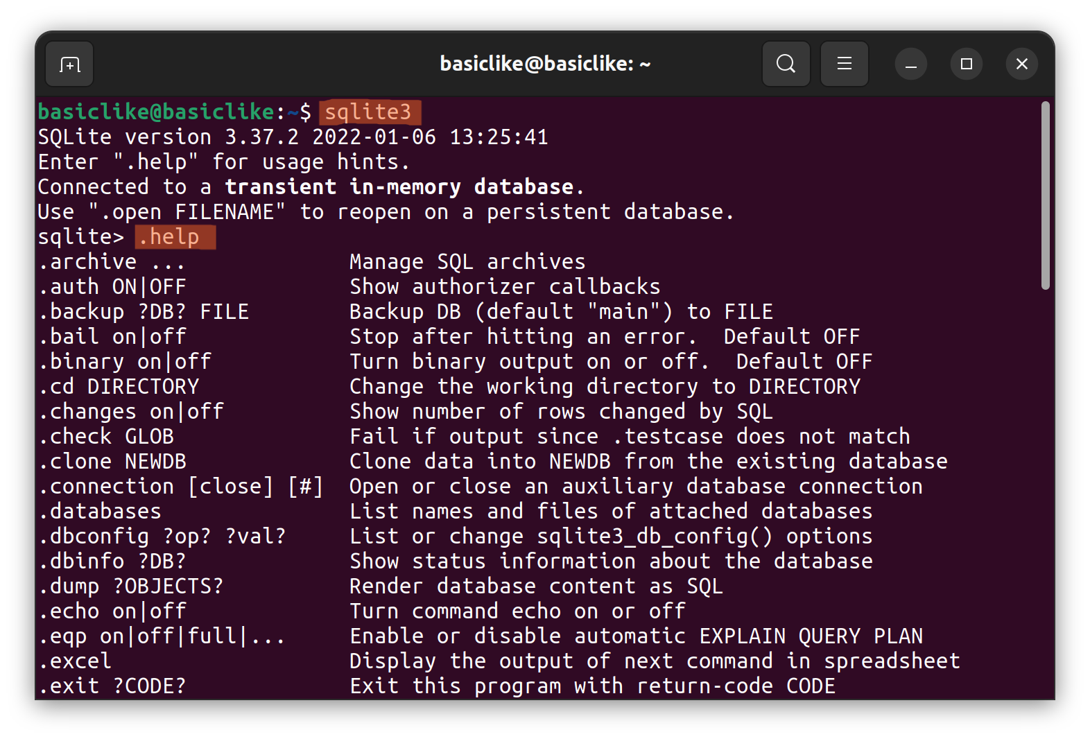 SQLite, Ubuntu 설치