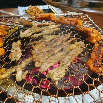 마늘 산낙지 숯불구이