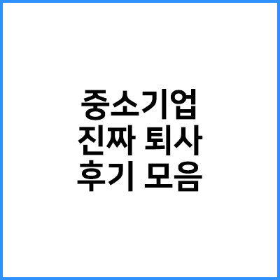 실제 중소기업 퇴사 후기 모음 (중소기업 이 정도야?)