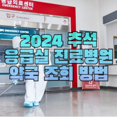 2024 추석 응급실 진료병원 약국 조회 방법