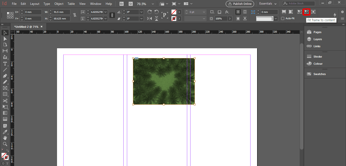 인디자인-내용에-프레임-맞추기