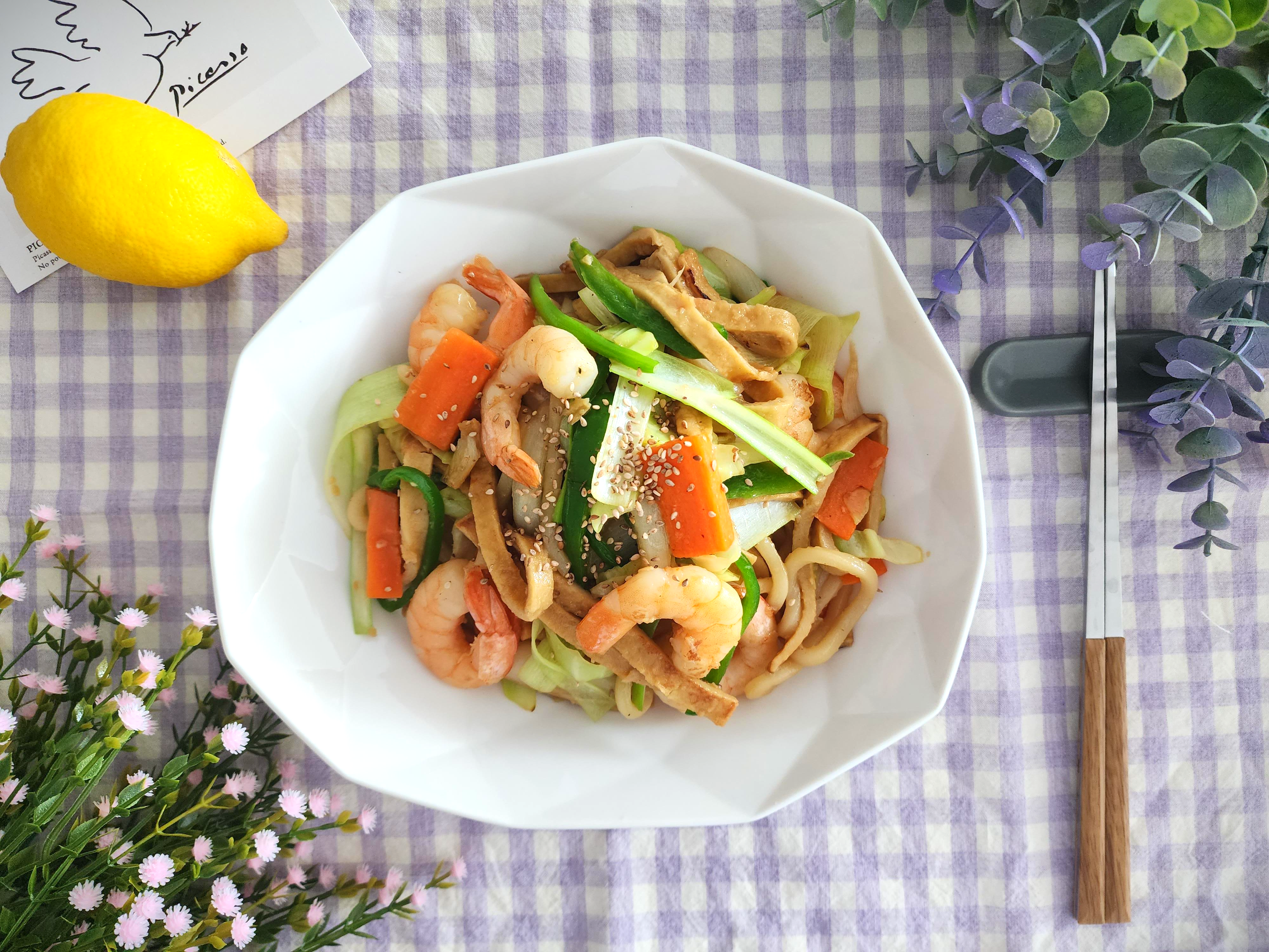  새우볶음우동 레시피 야끼우동 간단한 한그릇요리