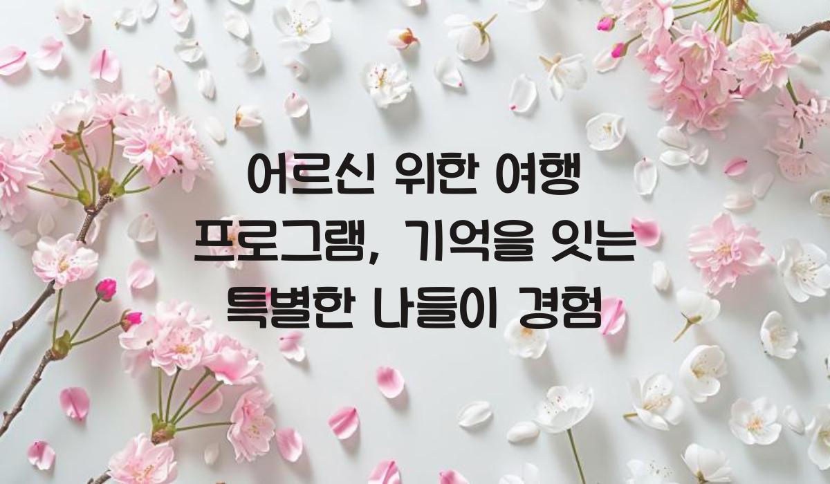 어르신 위한 여행 프로그램