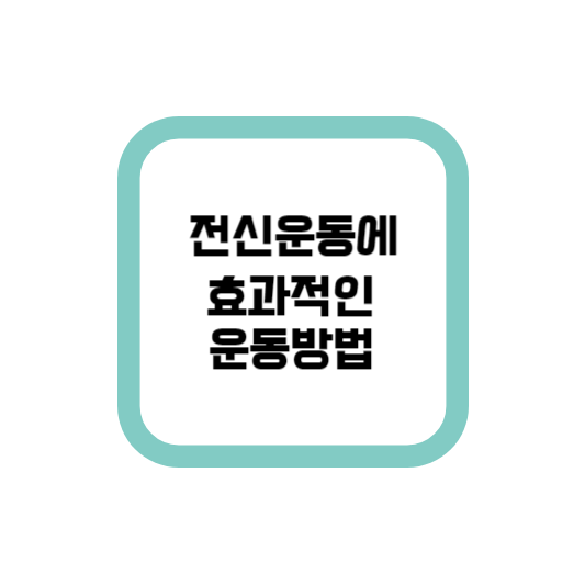  전신운동 효과적인 운동방법 알아보기