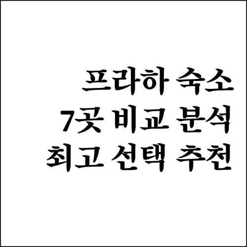 프라하 여행 숙소 고민 끝 최고의 선