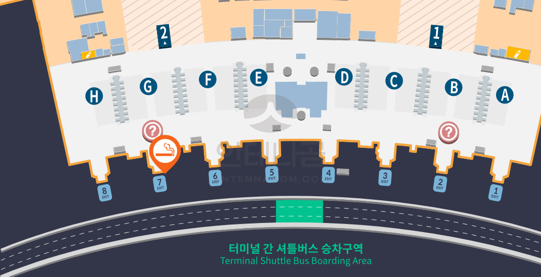인천공항 2터미널 일반지역 3층 7번 출입구 부근