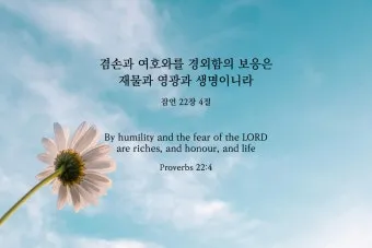 잠언 3장 5절 읽기 - 너는 마음을 다하여 여호와를 신뢰하고 네 명철을 의지하지 말라_5