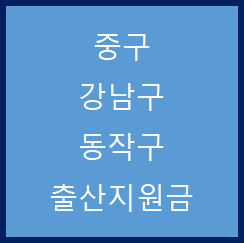  서울 중구, 강남구, 동작구 출산지원금 정리