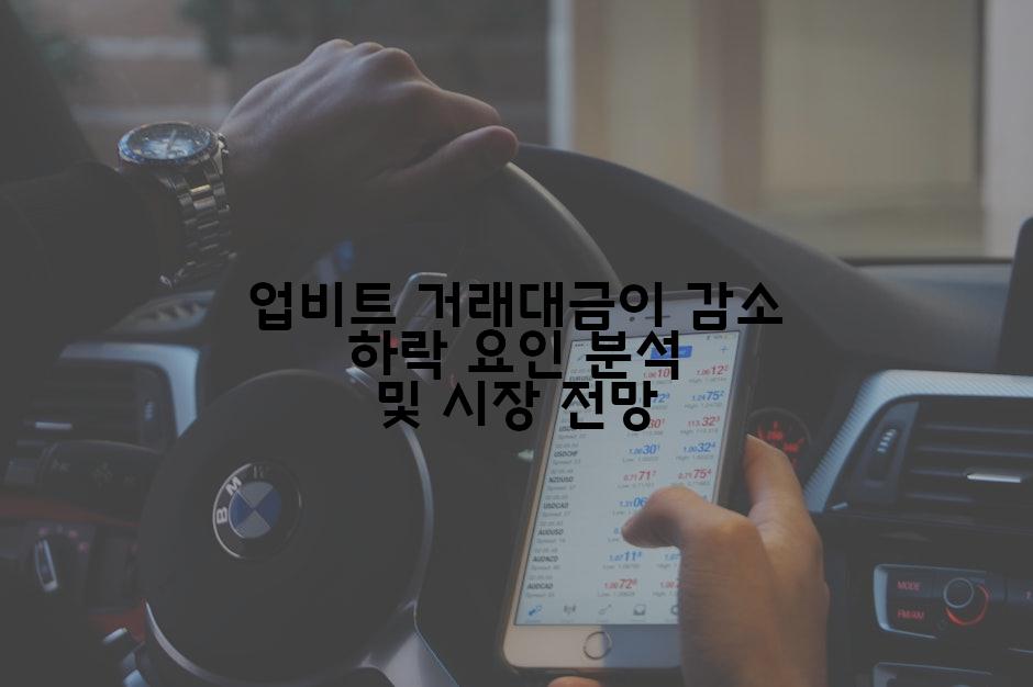 업비트 거래대금이 감소 하락 요인 분석 및 시장 전망