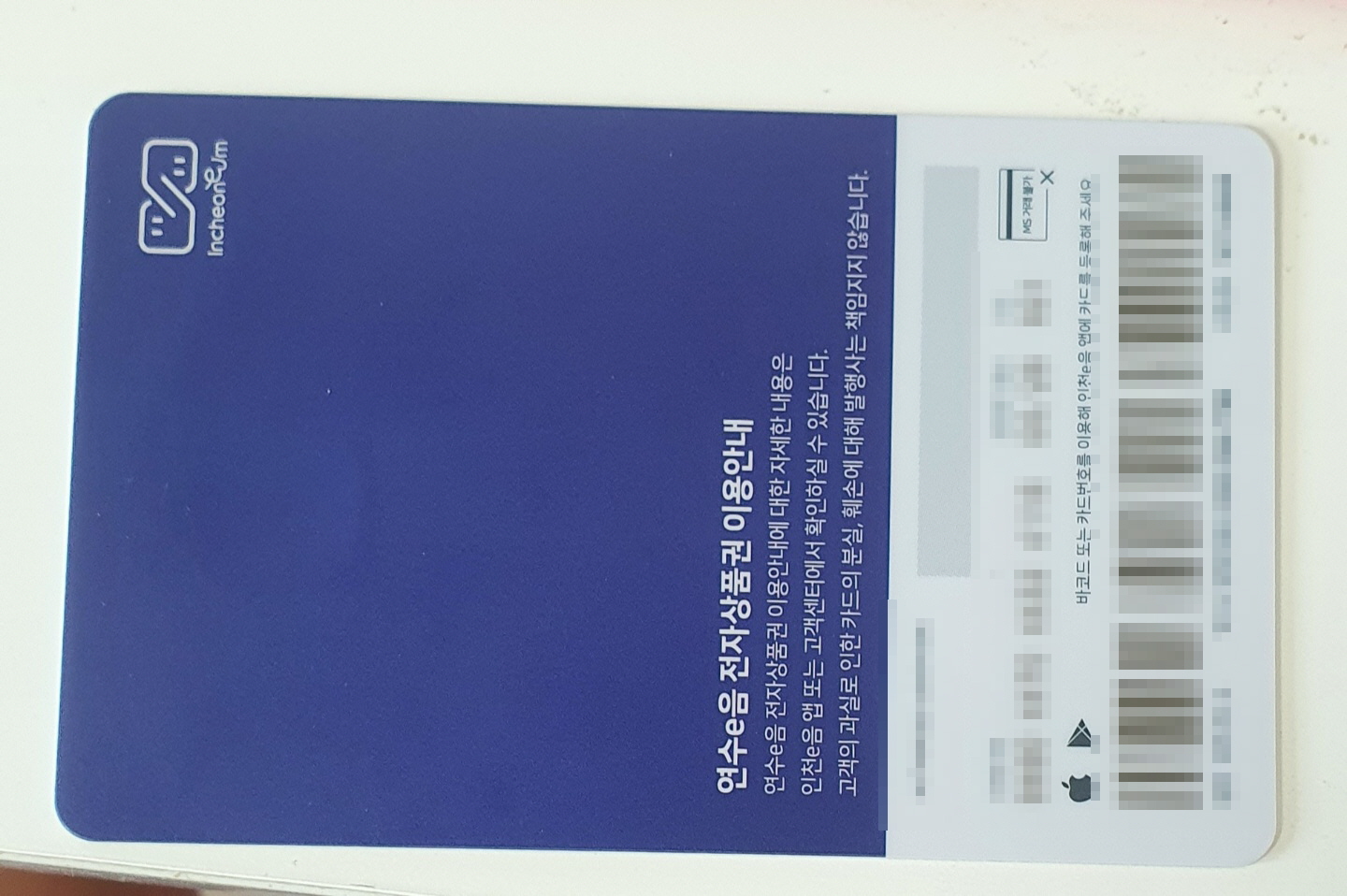 인천이음 카드 실물
