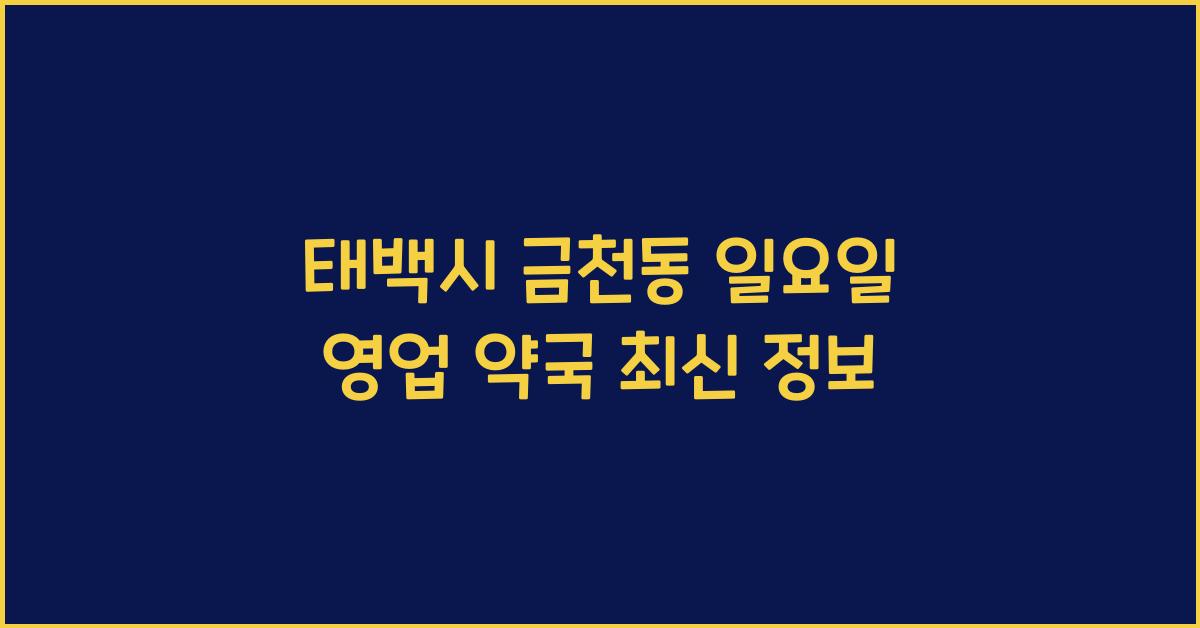 태백시 금천동 일요일 영업 약국