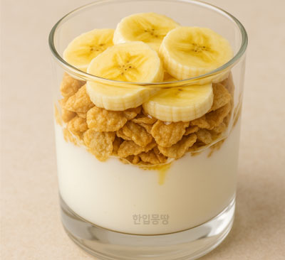 5분 아침식사 요거트와 시리얼 파르페