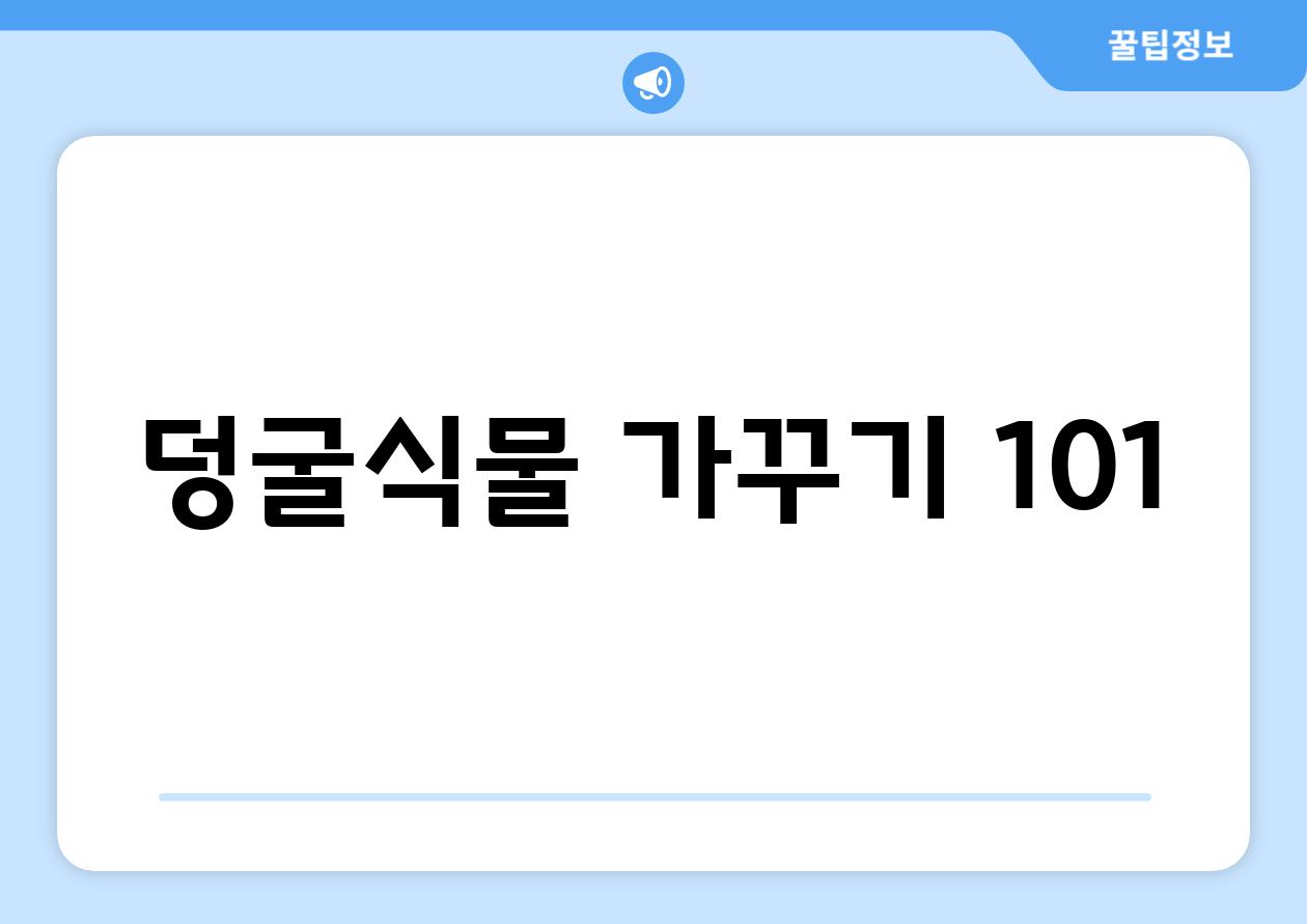 덩굴식물 가꾸기 101