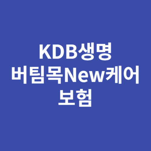 KDB생명 (무)버팀목New케어보험