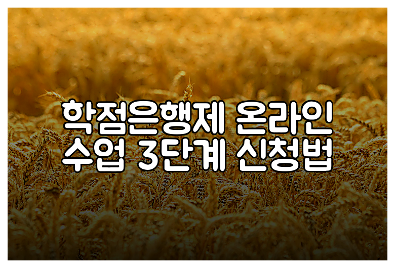 학점은행제 온라인 수업 3단계 신청법