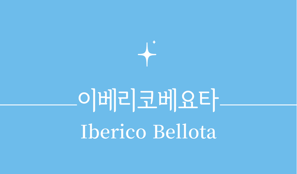 &#39;이베리코베요타(Iberico Bellota)&#39;