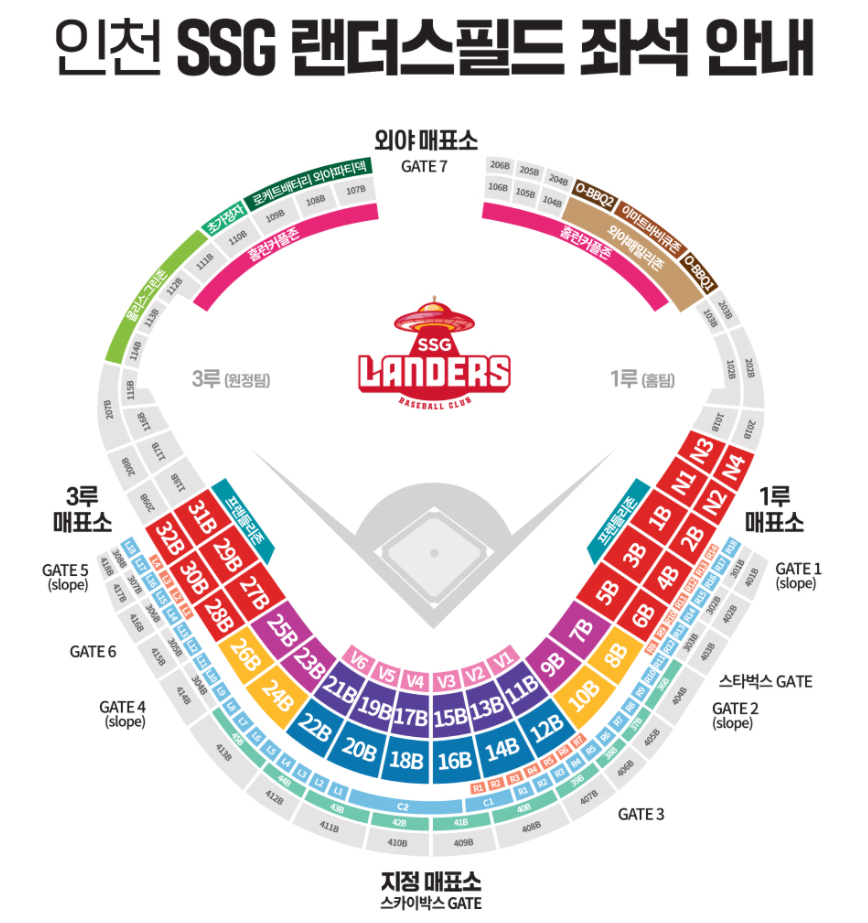  인천 SSG 랜더스필드 좌석배치도 (인천 문학구장 좌석배치도) | 2022년 SSG랜더스 입장권 가격 (SSG 랜더스 티켓 예매사이트)