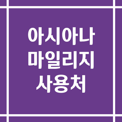 아시아나 마일리지 사용처 링크 바로가기