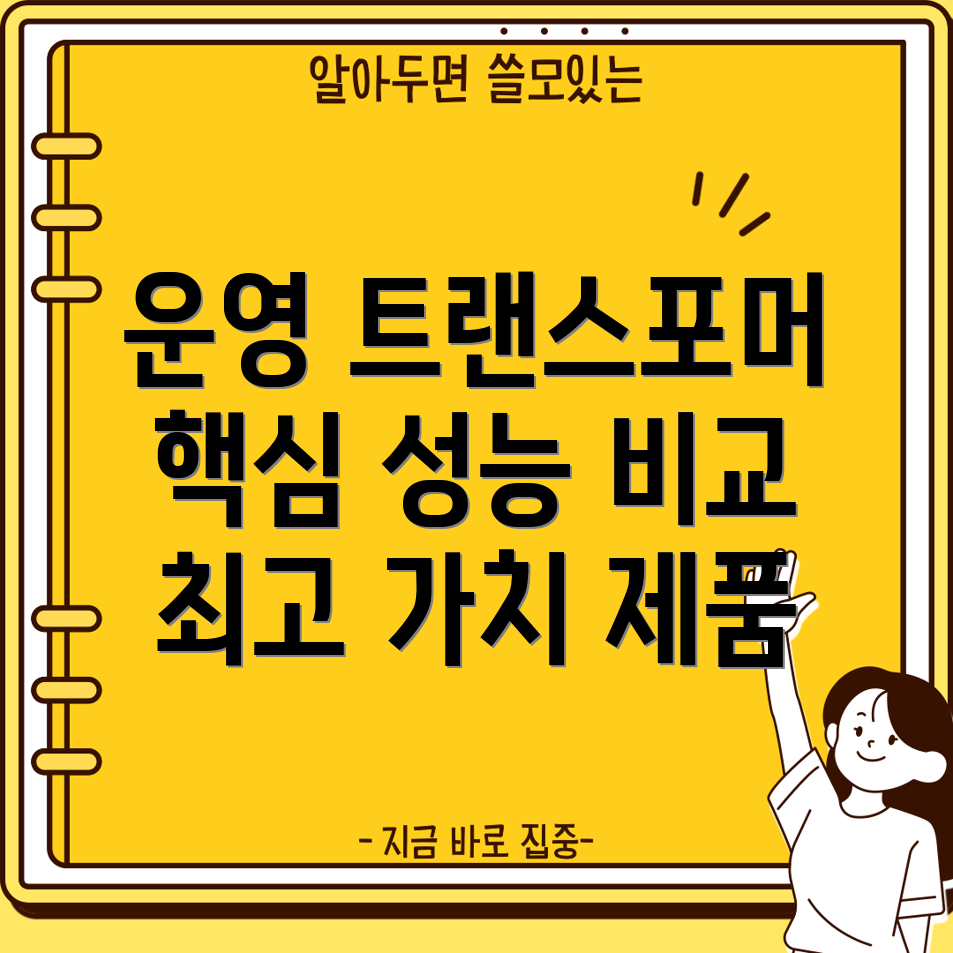 운영트랜스포머핵심성능비교분석최고의가치를제공하는5가지제품