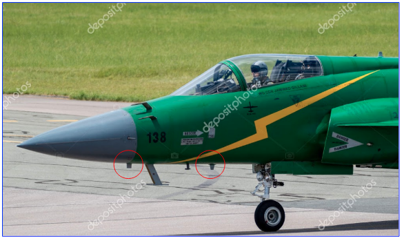 JF-17 RWR CD대역 안테나로 추정