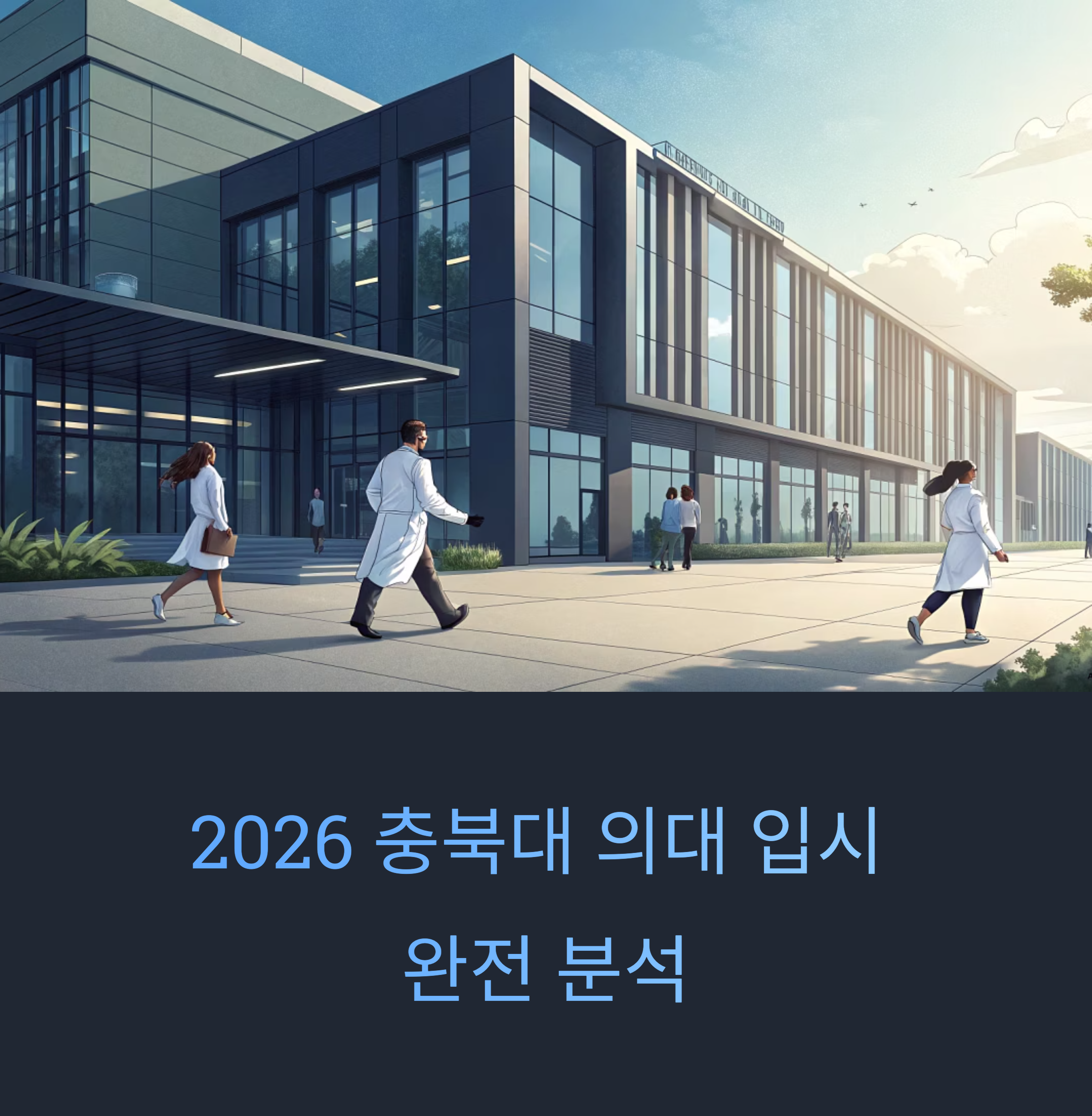 2026 충북대 의대 입시 완전 분석: 정시·지역인재 기회 대폭 확대