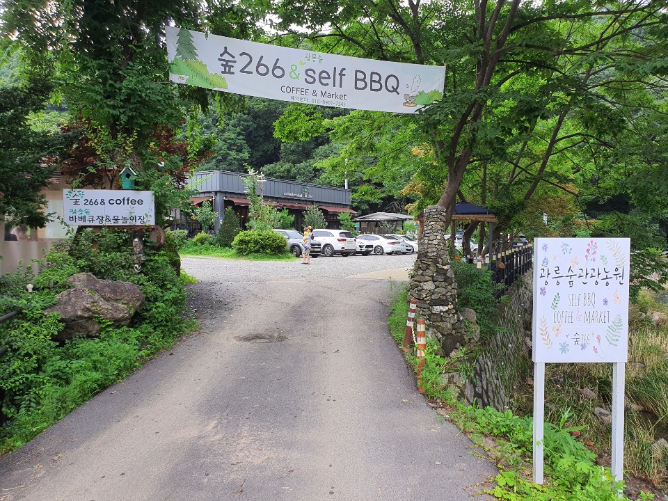  숲266 카페(서울 근교 가볼만 한 곳,광릉 수목원 근처, 물놀이 바베큐 카페)