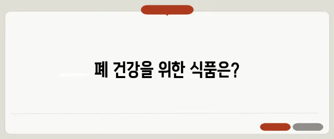 폐에 좋은 음식 기관지까지 보호하는 베스트 5