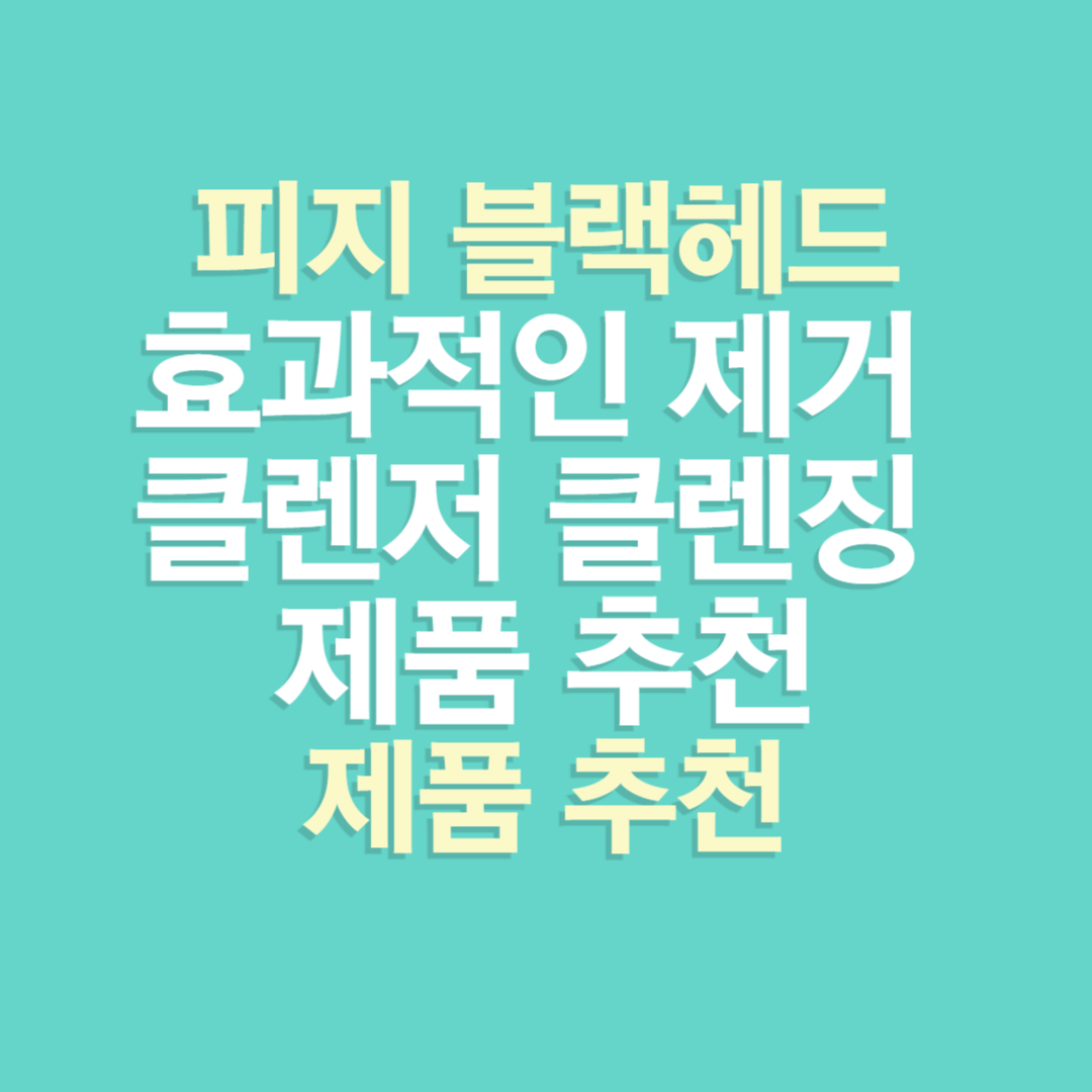 피지 블랙헤드 효과적인 제거 클렌저 클렌징 제품 추천