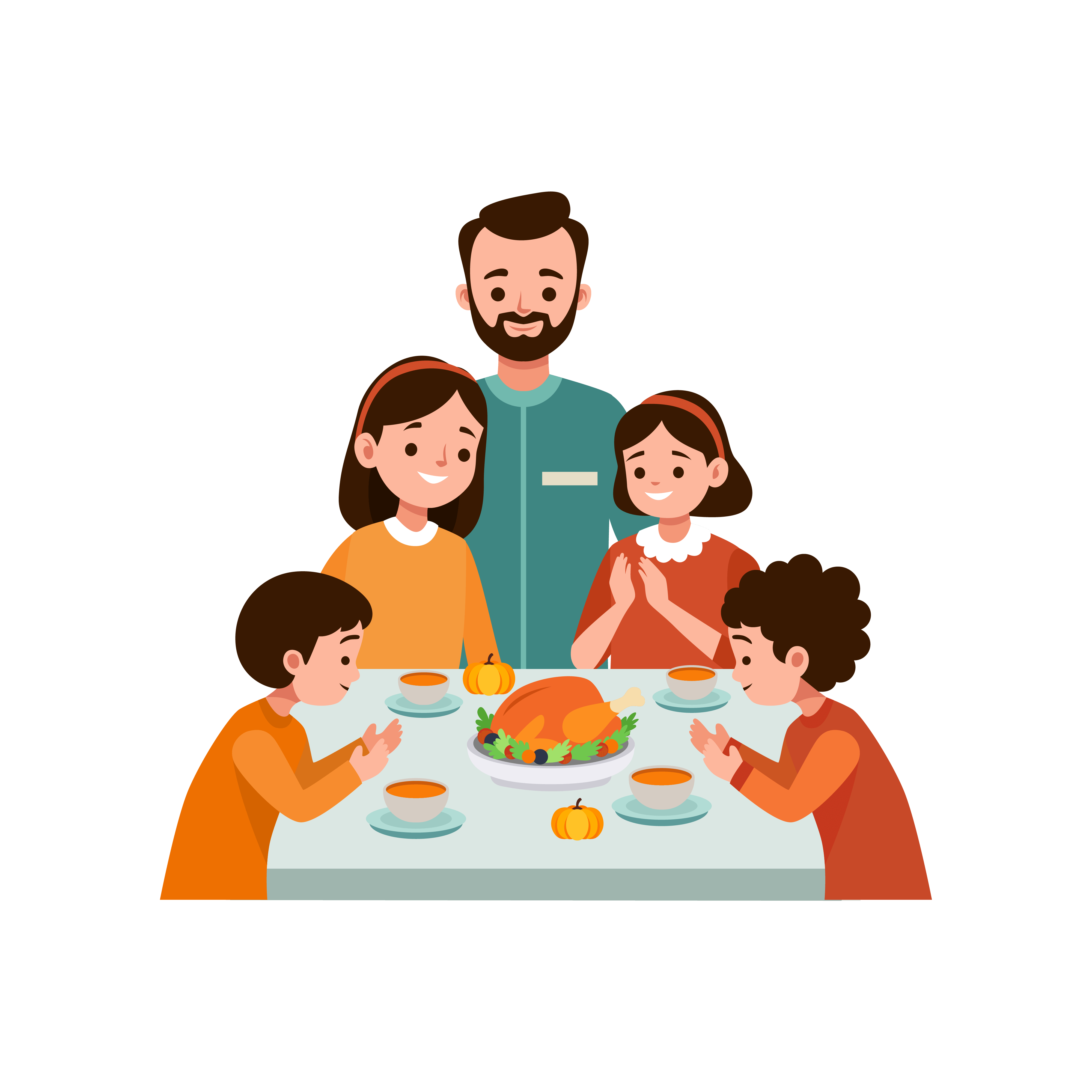 가족과 식사하는 사진