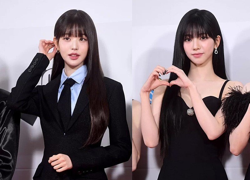 현존 여자아이돌 장원영 카리나 같은 날 찍힌 비교샷 .JPG