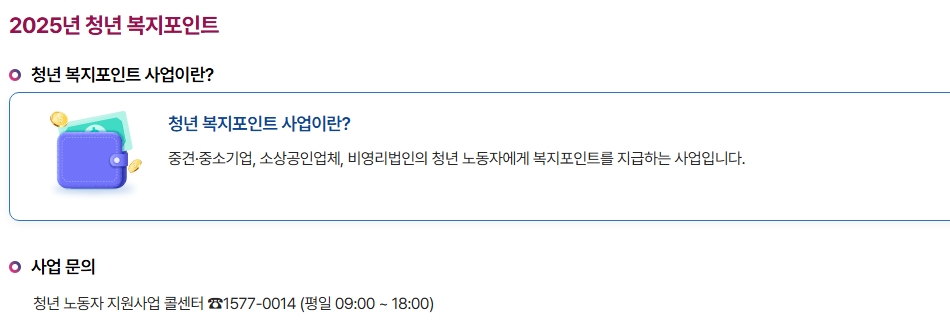 청년복지 포인트 신청