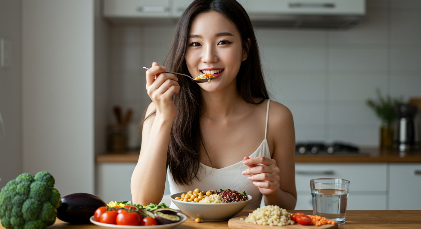 렌틸콩, 병아리콩, 가지, 토마토, 퀴노아, 현미