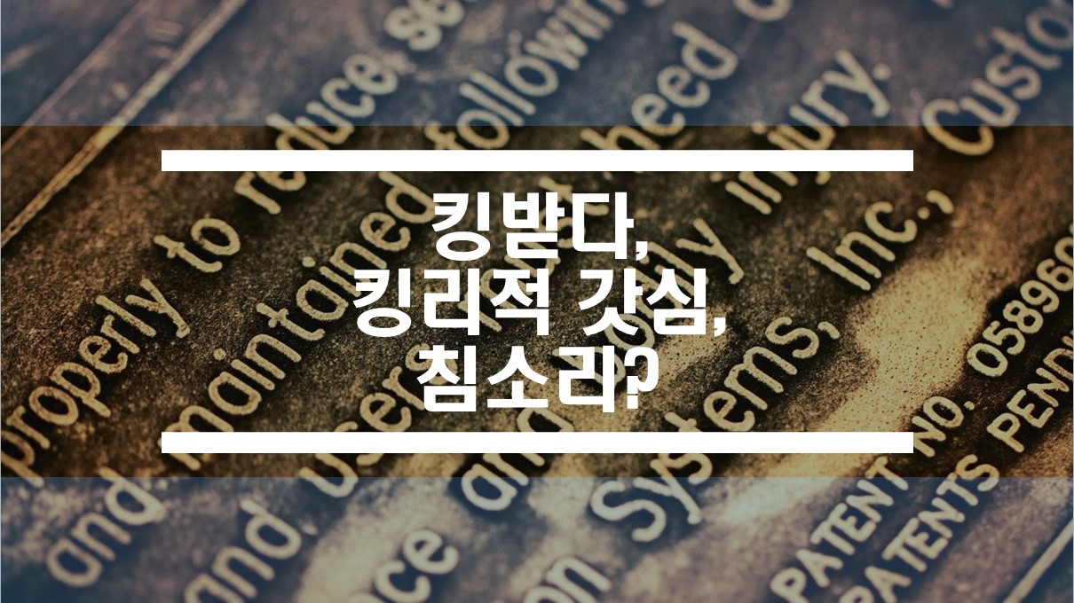  인싸는 모르는 신조어 킹받다, 킹리적 갓심, 침소리