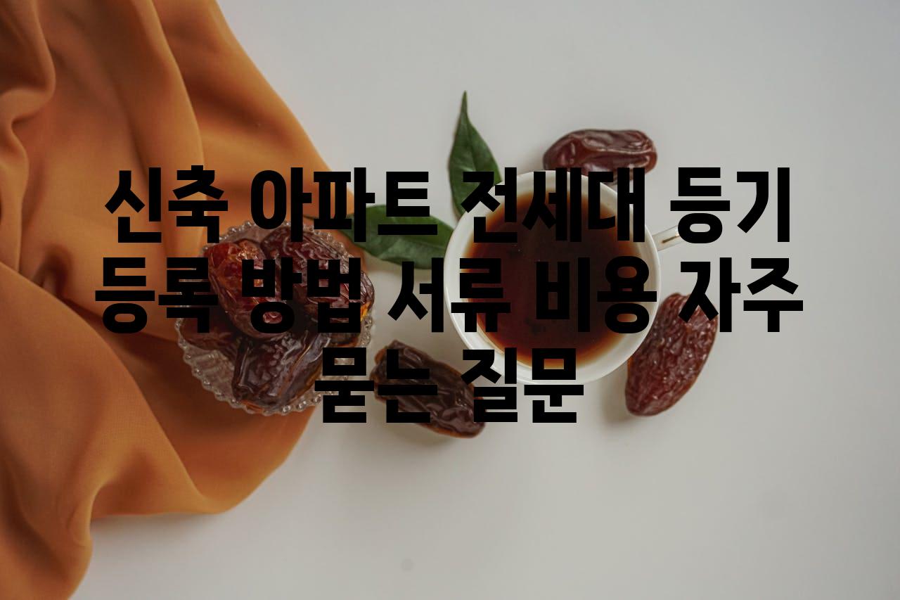 신축 아파트 전세대 등기 | 등록 방법, 서류, 비용