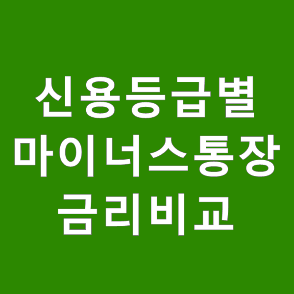 은행 신용등급별 마이너스 통장 금리 비교