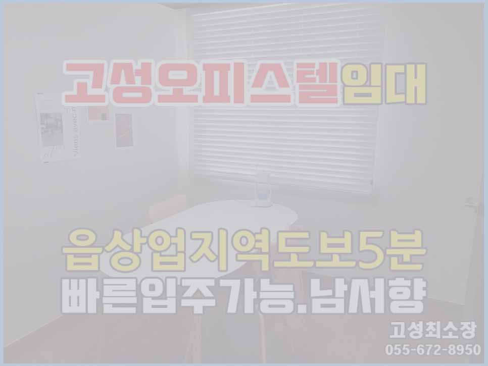  (임대완료) 고성오피스텔임대 / 깨끗.빠른입주가능.남서향 / 경남고성부동산
