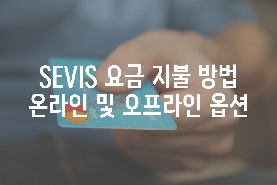 SEVIS 요금 지불 방법 온라인 및 오프라인 옵션