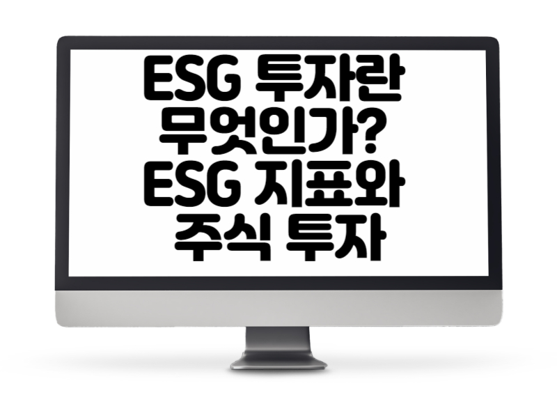 ESG 투자란 무엇인가 ESG 지표와 주식 투자