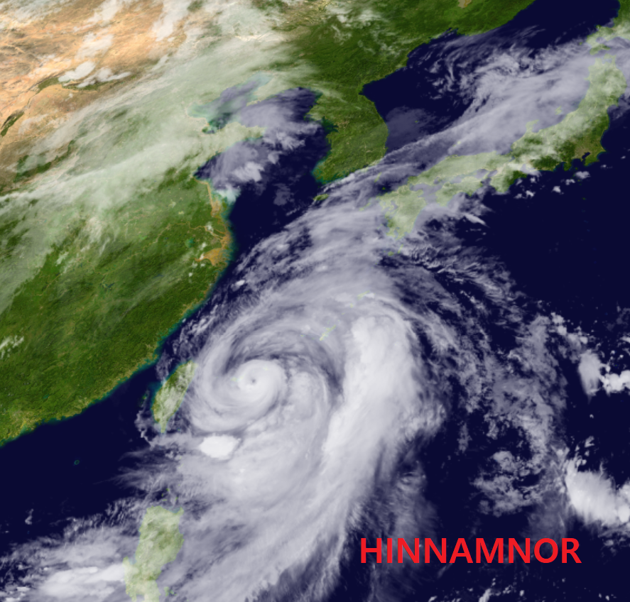 9월 3일 11호 태풍 힌남노 위성 영상