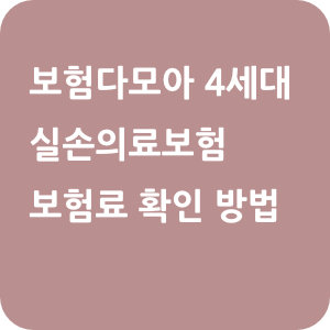 보험다모아 4세대 실손의료보험 보험료 확인 방법