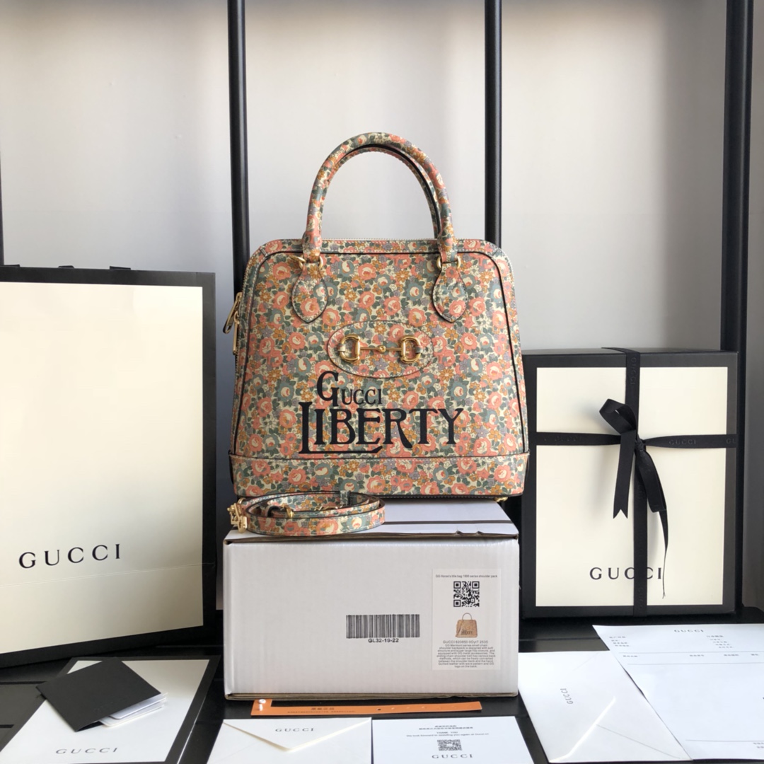  [GUCCI] 구찌 1955 홀스빗 Liberty London 탑 핸들 백 620850 13KDE 5964