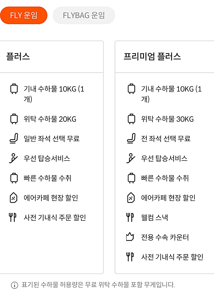 제주항공 부가서비스 묶음 상품 상세