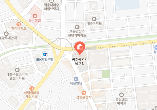 광주 남구청 세무과 세정과 위치 업무시간 전화번호 취득세 주민세 등록세 면허세 지방소득세 3 광주 남구청 위치 이미지