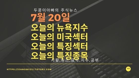 [21년 07월 20일]다우지수와 세계증시와 특징종목
