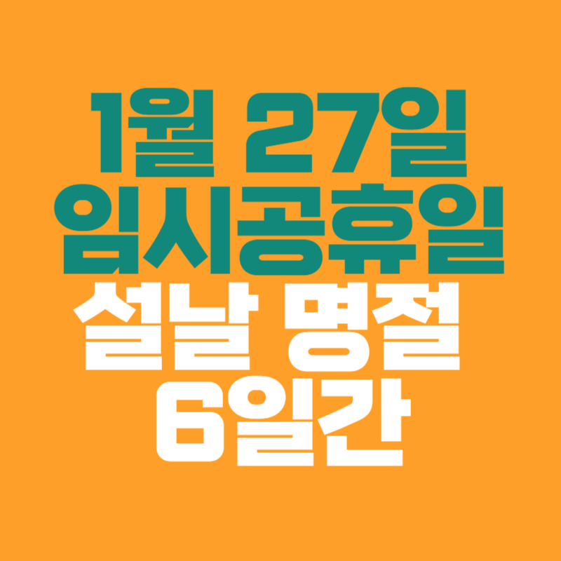 1월 27일 임시공휴일